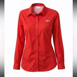 Columbia Vibrant Red Long-Sleeve Shirt